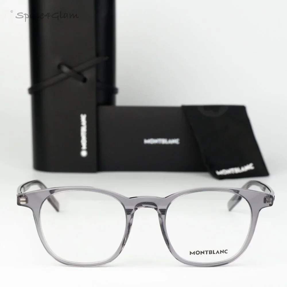 Montblanc Women Eyeglasses Grey Demo Square MB0153O 004 NEW AUTHENTIC